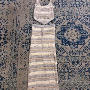 Knit skirt and top with lining